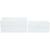 imageCosmoLiving by Cosmopolitan Wood Geometric Decorative Box Decorative Keepsake Boxes with Hinged Lid Set of 2 Storage Boxes 10quot 8quotW GoldWhite