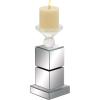 imageDeco 79 Glass Pillar Candle Holder with Mirrored Sides 4quot x 4quot x 10quot Silver4x10