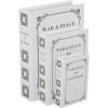imageDeco 79 Linen Fabric Decorative Box Storage Book Book Shaped Boxes with Typography and Gold Page Inspired Detail Set of 3 Decorative Keepsake Boxes 12 9 7quot H Light GrayLight Gray