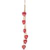 imageDeco 79 Metal Heart Indoor Outdoor Decorative Cow Bells Tibetan Inspired Meditation Bell with 6 Bells on Jute Hanging Rope Cow Bell 4quot x 2quot x 35quot RedRed
