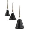 imageDeco 79 Rustic Metal Cowbell Decorative Bells 12quot 15quot 20quotH SilverBlack