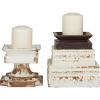 imageDeco 79 Wood Candle Holder Set of 2 7quot 6quot H White