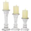 imageDeco 79 Wood Decorative Candle Holder Candle Stand Set of 3 Candlestick Holder 6quot 8quot 10quotH White