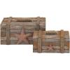 imageDeco 79 Wood Starfish Handmade Decorative Box Distressed Decorative Keepsake Boxes with Knotted Rope Details Set of 2 Storage Boxes 10quot 7quotW Brown