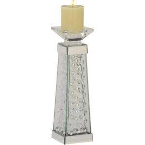 imageDeco 79 Glass Candle Holder 4quot x 4quot x 14quot SilverClear