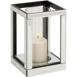 imageDeco 79 Glass Candle Holder 4quot x 4quot x 14quot SilverSilver