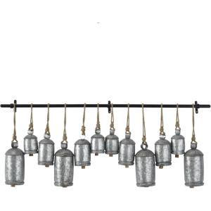 imageDeco 79 Rustic Metal Cowbell Decorative Bells 48quot x 6quot x 20quot SilverGrey