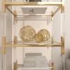 imageCosmoLiving by Cosmopolitan Metal Geometric Decorative Sculpture Home Decor Statues Set of 3 Accent Figurines 8quot 6quot 4quotD GoldGold