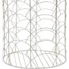 imageCosmoLiving by Cosmopolitan Metal Round Storage Basket with Faux Leather Handles Set of 3 16quot 14quot 12quotH GoldSilver
