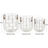 imageCosmoLiving by Cosmopolitan Metal Round Storage Basket with Faux Leather Handles Set of 3 16quot 14quot 12quotH GoldSilver