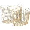 imageCosmoLiving by Cosmopolitan Metal Storage Basket with Handles Set of 2 20quot 17quotW Gold