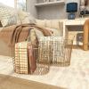 imageCosmoLiving by Cosmopolitan Metal Storage Basket with Handles Set of 2 20quot 17quotW Gold