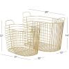 imageCosmoLiving by Cosmopolitan Metal Storage Basket with Handles Set of 2 20quot 17quotW Gold