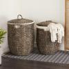 imageCosmoLiving by Cosmopolitan Seagrass Handmade Storage Basket with Liner and Matching Tops Set of 2 23quot 25quotH Light BrownDark Brown