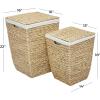 imageCosmoLiving by Cosmopolitan Seagrass Handmade Storage Basket with Liner and Matching Tops Set of 2 23quot 25quotH Light BrownLight Brown