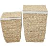imageCosmoLiving by Cosmopolitan Seagrass Handmade Storage Basket with Liner and Matching Tops Set of 2 23quot 25quotH Light BrownLight Brown