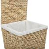 imageCosmoLiving by Cosmopolitan Seagrass Handmade Storage Basket with Liner and Matching Tops Set of 2 23quot 25quotH Light BrownLight Brown