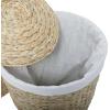 imageCosmoLiving by Cosmopolitan Seagrass Handmade Storage Basket with Liner and Matching Tops Set of 2 23quot 25quotH Light BrownLight Brown