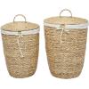 imageCosmoLiving by Cosmopolitan Seagrass Handmade Storage Basket with Liner and Matching Tops Set of 2 23quot 25quotH Light BrownLight Brown