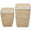 imageCosmoLiving by Cosmopolitan Seagrass Handmade Storage Basket with Liner and Matching Tops Set of 2 23quot 25quotH Light BrownLight Brown