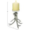 imageDeco 79 Aluminum Metal Decorative Candle Holder Antler Candle Stand Candlestick Holder 7quot x 7quot x 8quot Silver