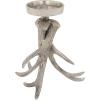 imageDeco 79 Aluminum Metal Decorative Candle Holder Antler Candle Stand Candlestick Holder 7quot x 7quot x 8quot Silver