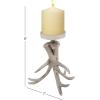 imageDeco 79 Aluminum Metal Decorative Candle Holder Antler Candle Stand Candlestick Holder 7quot x 7quot x 8quot Silver