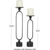 imageDeco 79 Aluminum Paper Clip Pillar Candle Holder with Marble Base Set of 2 15quot 19quotH Black