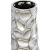 imageDeco 79 Ceramic Decorative Vase Cone Centerpiece Vase with Concaved Bubble Texture Flower Vase for Home Decoration 6quot x 6quot x 20quot SilverSilver