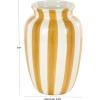 imageDeco 79 Ceramic Decorative Vase Round Centerpiece Vase with Blue Vertical Stripes Flower Vase for Home Decoration 5quot x 5quot x 11quot WhiteWhite
