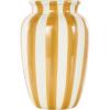 imageDeco 79 Ceramic Decorative Vase Round Centerpiece Vase with Blue Vertical Stripes Flower Vase for Home Decoration 5quot x 5quot x 11quot WhiteWhite