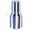 imageDeco 79 Ceramic Decorative Vase Round Centerpiece Vase with Blue Vertical Stripes Flower Vase for Home Decoration 5quot x 5quot x 11quot WhiteWhite