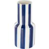 imageDeco 79 Ceramic Decorative Vase Round Centerpiece Vase with Blue Vertical Stripes Flower Vase for Home Decoration 5quot x 5quot x 11quot WhiteWhite