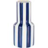 imageDeco 79 Ceramic Decorative Vase Round Centerpiece Vase with Blue Vertical Stripes Flower Vase for Home Decoration 5quot x 5quot x 11quot WhiteWhite