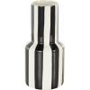 imageDeco 79 Ceramic Decorative Vase Round Centerpiece Vase with Blue Vertical Stripes Flower Vase for Home Decoration 5quot x 5quot x 11quot WhiteWhite