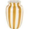 imageDeco 79 Ceramic Decorative Vase Round Centerpiece Vase with Blue Vertical Stripes Flower Vase for Home Decoration 5quot x 5quot x 11quot WhiteWhite