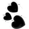 imageDeco 79 Ceramic Heart Home Wall Decor Slanted Wall Sculpture with Varying Sizes Set of 3 Wall Art 10quot 8quot 6quot H GoldBlack