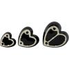 imageDeco 79 Ceramic Heart Home Wall Decor Slanted Wall Sculpture with Varying Sizes Set of 3 Wall Art 10quot 8quot 6quot H GoldBlack