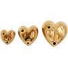 imageDeco 79 Ceramic Heart Home Wall Decor Slanted Wall Sculpture with Varying Sizes Set of 3 Wall Art 10quot 8quot 6quot H GoldGold