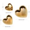 imageDeco 79 Ceramic Heart Home Wall Decor Slanted Wall Sculpture with Varying Sizes Set of 3 Wall Art 10quot 8quot 6quot H GoldGold
