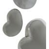 imageDeco 79 Ceramic Heart Home Wall Decor Slanted Wall Sculpture with Varying Sizes Set of 3 Wall Art 10quot 8quot 6quot H GoldSilver