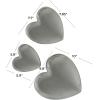 imageDeco 79 Ceramic Heart Home Wall Decor Slanted Wall Sculpture with Varying Sizes Set of 3 Wall Art 10quot 8quot 6quot H GoldSilver