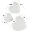 imageDeco 79 Ceramic Heart Home Wall Decor Slanted Wall Sculpture with Varying Sizes Set of 3 Wall Art 10quot 8quot 6quot H GoldWhite