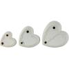 imageDeco 79 Ceramic Heart Home Wall Decor Slanted Wall Sculpture with Varying Sizes Set of 3 Wall Art 10quot 8quot 6quot H GoldWhite