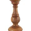 imageDeco 79 Mango Wood Decorative Candle Holder Distressed Turned Pillar Candle Stand Set of 3 Candlestick Holder 6quot 8quot 10quotH BlackBrown
