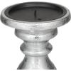 imageDeco 79 Mango Wood Decorative Candle Holder Distressed Turned Pillar Candle Stand Set of 3 Candlestick Holder 6quot 8quot 10quotH BlackSilver