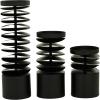 imageDeco 79 Metal Decorative Candle Holder Candle Stand Set of 3 Candlestick Holder 6quot 8quot 12quotH BlackBlack