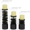 imageDeco 79 Metal Decorative Candle Holder Candle Stand Set of 3 Candlestick Holder 6quot 8quot 12quotH BlackBlack