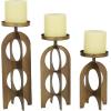 imageDeco 79 Metal Decorative Candle Holder Candle Stand Set of 3 Candlestick Holder 6quot 8quot 12quotH BlackGold