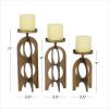 imageDeco 79 Metal Decorative Candle Holder Candle Stand Set of 3 Candlestick Holder 6quot 8quot 12quotH BlackGold